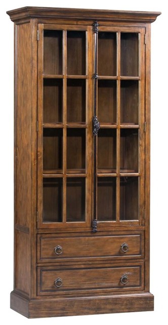 Hawthorne Estate 2 Drawer 2 Glass Door Curio Cabinet Traditional