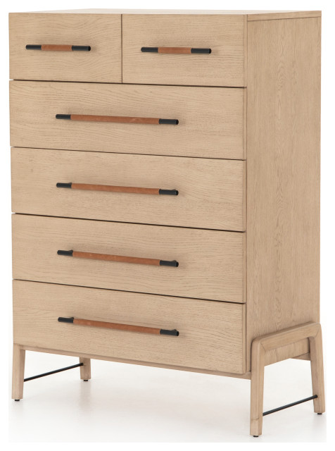 Rosedale 6 Drawer Tall Dresser, Yucca Oak - Midcentury - Dressers - by ...