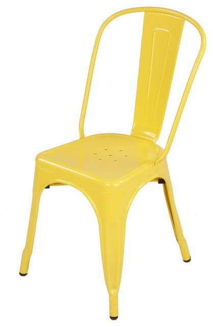 Tolix Style Metal Loft Designer Yellow Cafe Chair Tolix Style Metal Loft Designer Yellow Cafe Chair