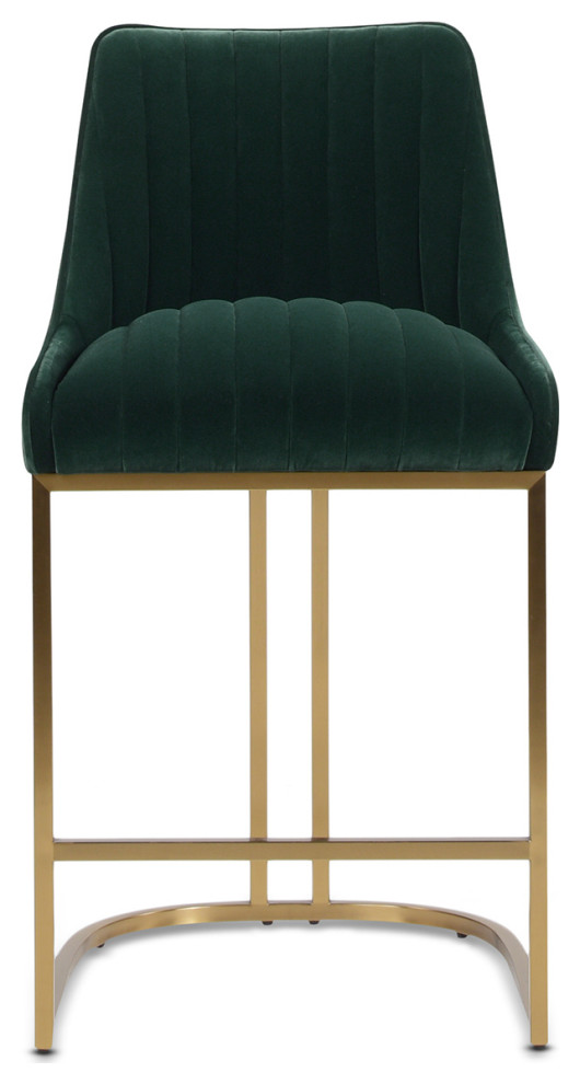 Maddie 27" Modern Glam Gold Base Counter Height Bar Stool