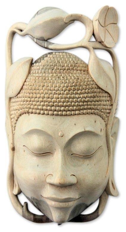 Balinese Buddha Wood Mask, Indonesia