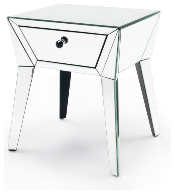 Lave Mirrored Glass End Table