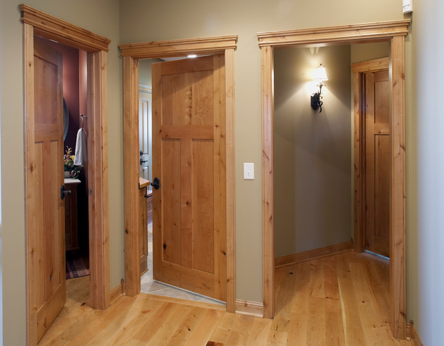 Knotty Alder Stile Rail Wood Interior Door With Flat