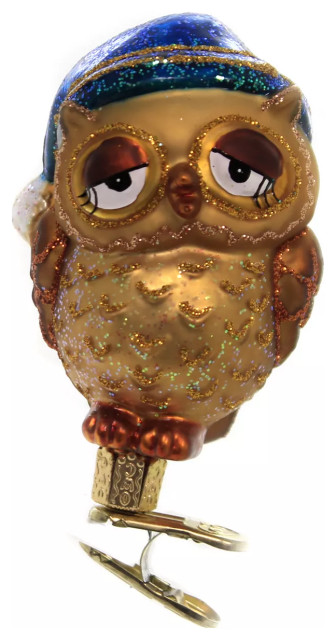 Old World Christmas Sleepy Owl Glass Blown Ornament - Traditional ...