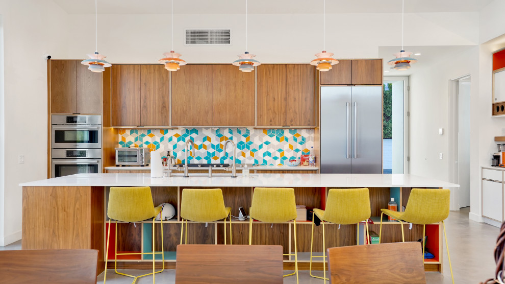 Design ideas for a midcentury kitchen in Other.