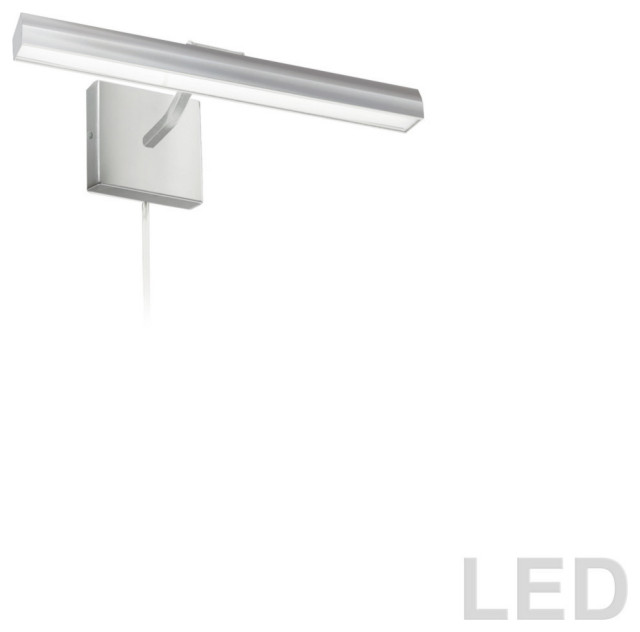 20W Picture Light With Frosted Glass, Satin Chrome