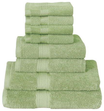 Sage Green Bath Sheet Set of 2 100% India Cotton 32"x64"  Dell'Arte Luxury 