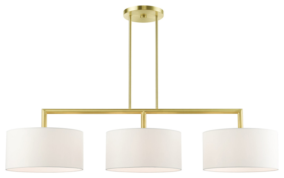 Meridian Collection 3 Light Satin Brass Linear Chandelier (4549312