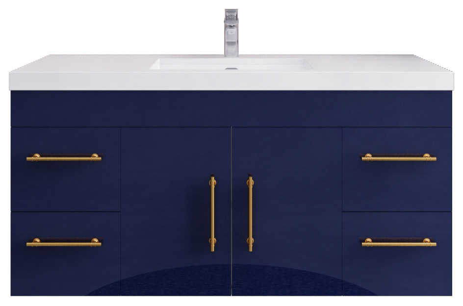 Rosa 48" Wall Mounted Vanity with Reinforced Acrylic Sink Modern