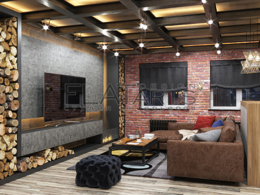 Дизайн таунхауса 140кв.м в стиле лофт