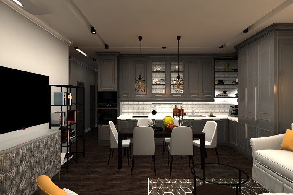 Кухня гостиная в стиле современная классика