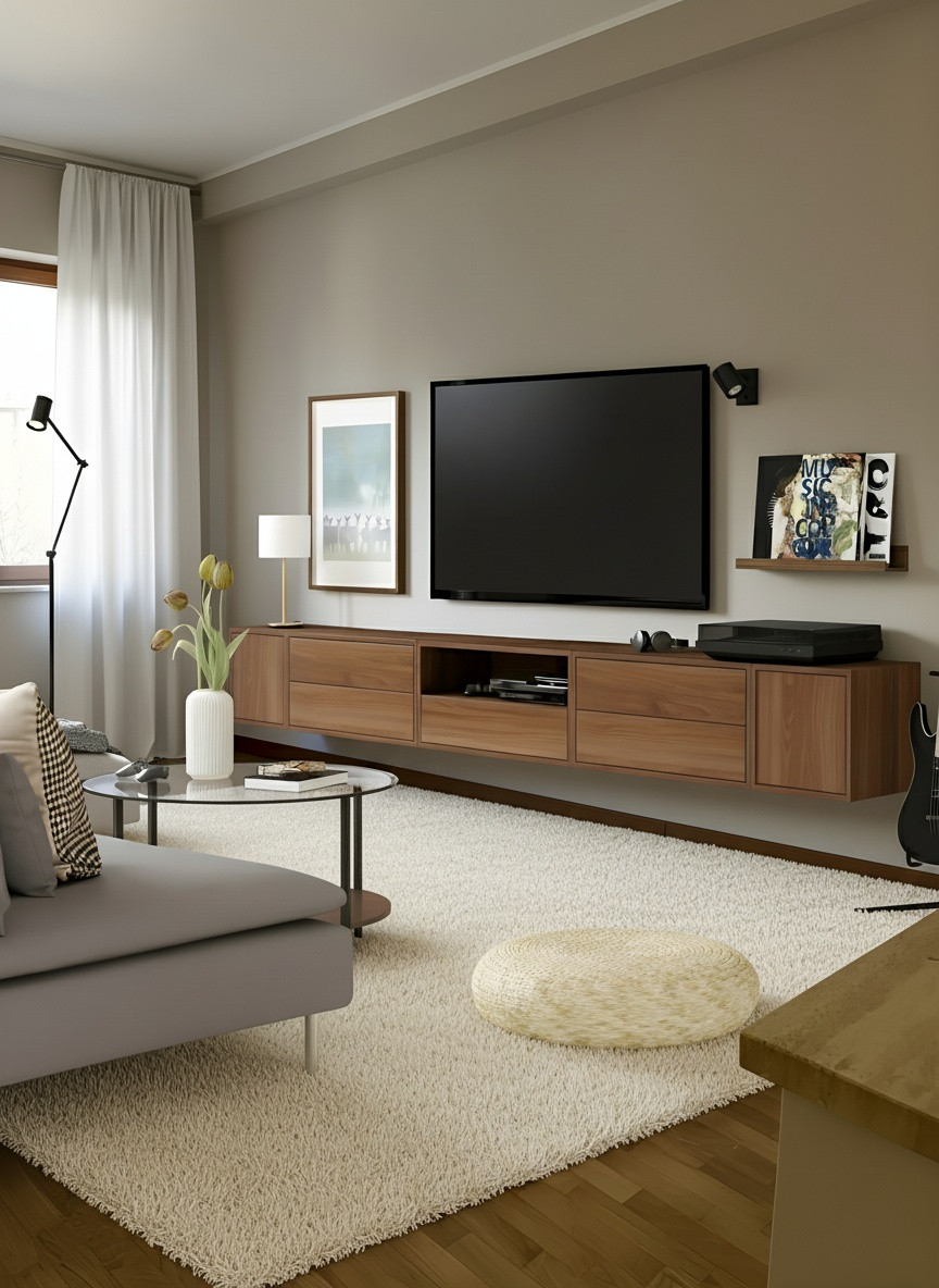 Inspiration for a contemporary family room remodel in Rome