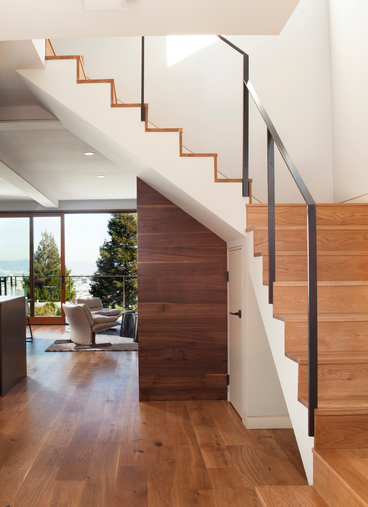 Inspiration for a contemporary wood staircase in San Francisco.