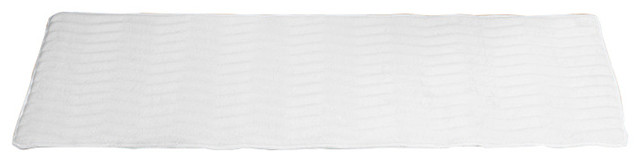 Lavish Home Memory Foam Extra Long Bath Mat, White, 24x60