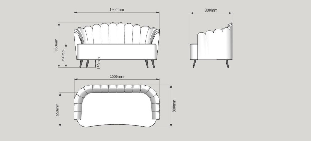 Визуализация дивана.