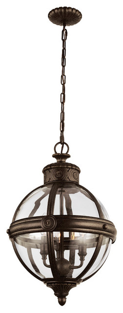 Adams Pendant Chandelier, Bronze, 3 Lights