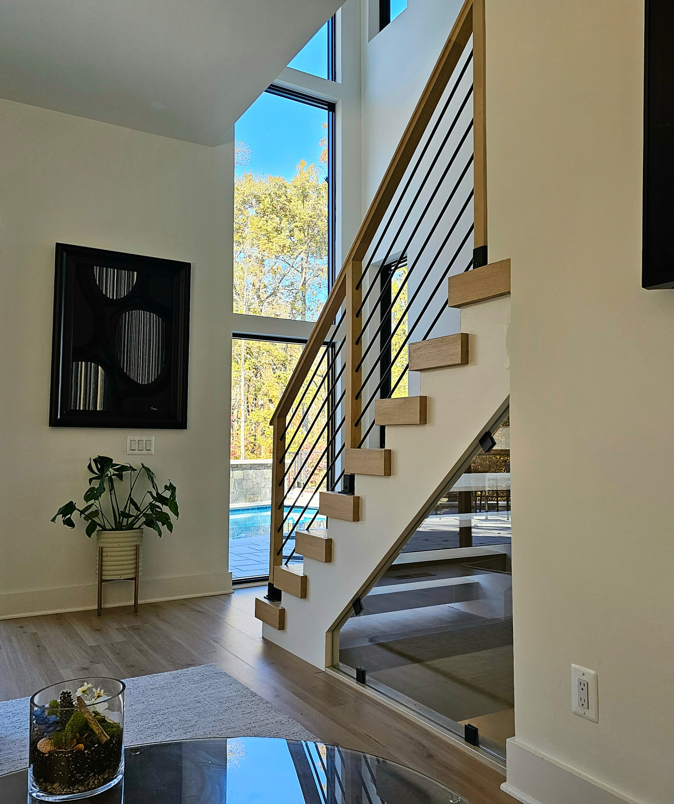 111_Open-Rise Stair with a Stunning Pool View, Great Falls, VA 22066