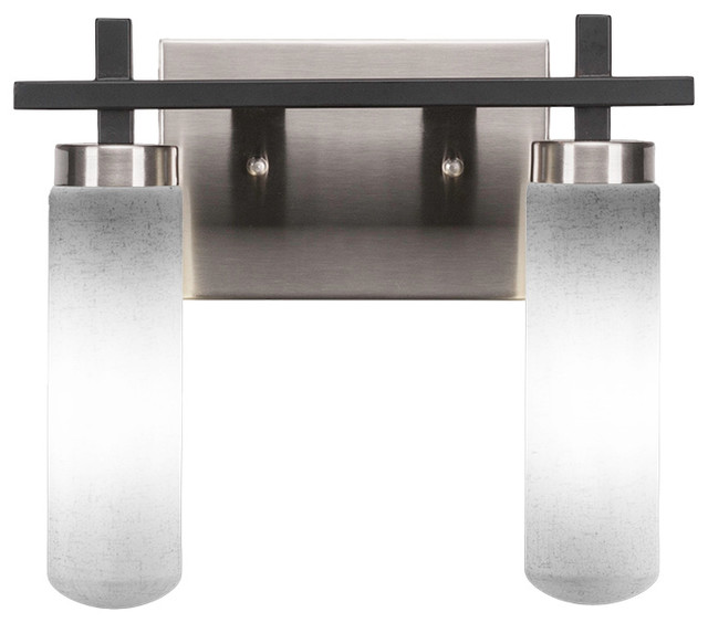 Salinda 2 Light Bath Bar Matte Black Brushed Nickel 2 5 White Muslin Glass Transitional Bathroom Vanity Lighting By Hedgeapple Houzz