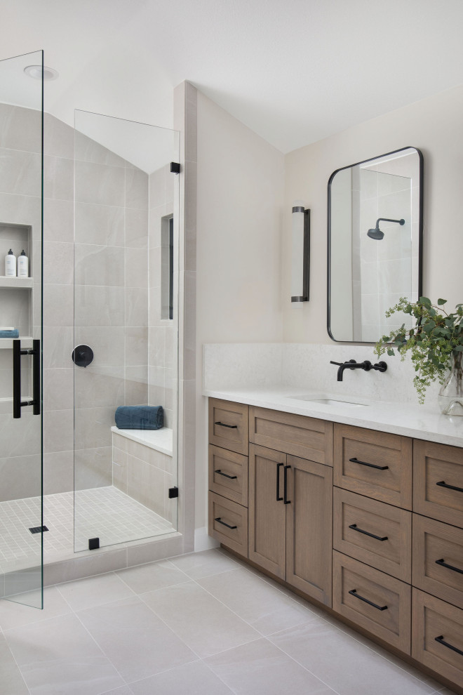Inspiration for a transitional bathroom remodel in Austin