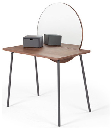 Aldo Dressing Table, Walnut and Charcoal