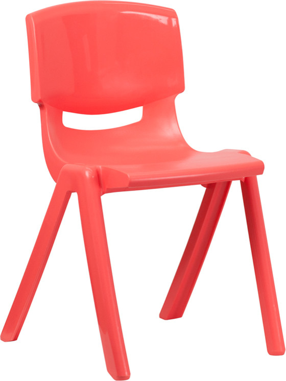 Flash Furniture Red Plastic Stackable School Chair with 18 Inch Seat Height