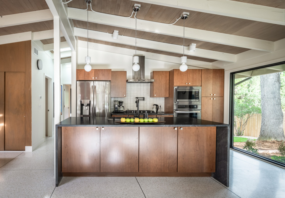 This is an example of a midcentury kitchen in Denver.