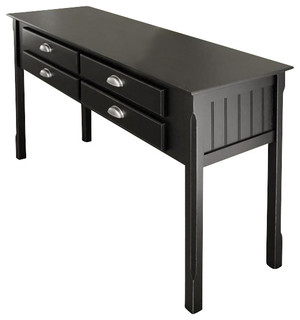 Winsome Timber Solid Wood Console Sofa Table In Black Transitional Tables By Ere Winsome Timber Solid Wood Console Sofa Table In Black Transitional Tables By Ere
