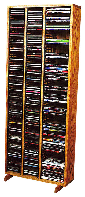 Solid Oak Tower For Cd'S And Dvd'S
