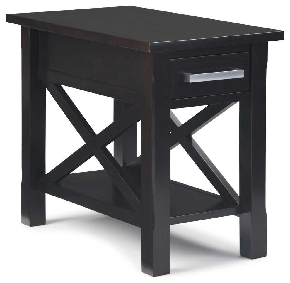 Kitchener Solid Wood 14" Contemporary Narrow Side Table Transitional