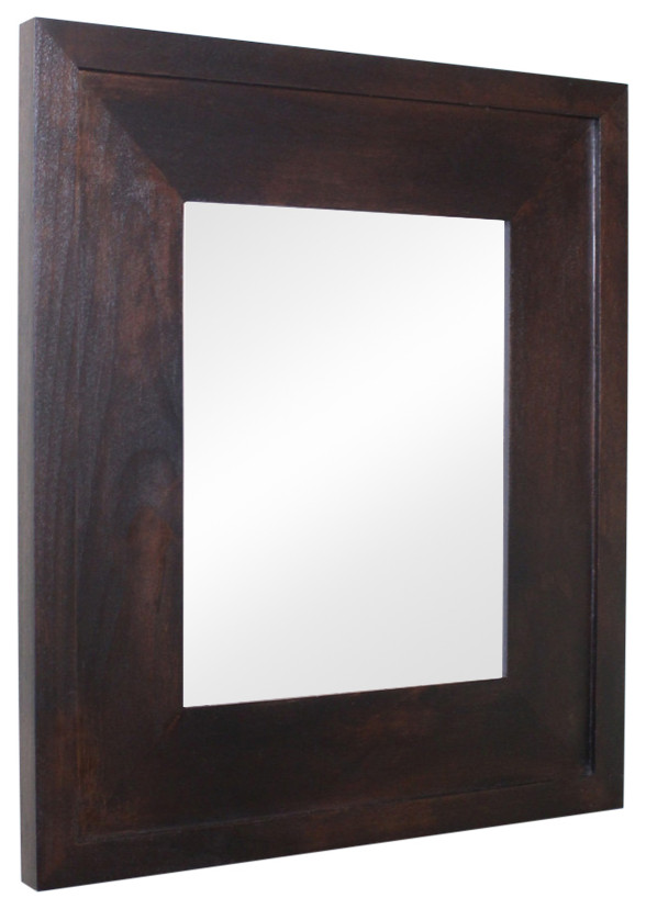 Compact Portrait 11"x14" Mirrored Medicine Cabinet by Fox Hollow Furnishings, Coffee Bean
