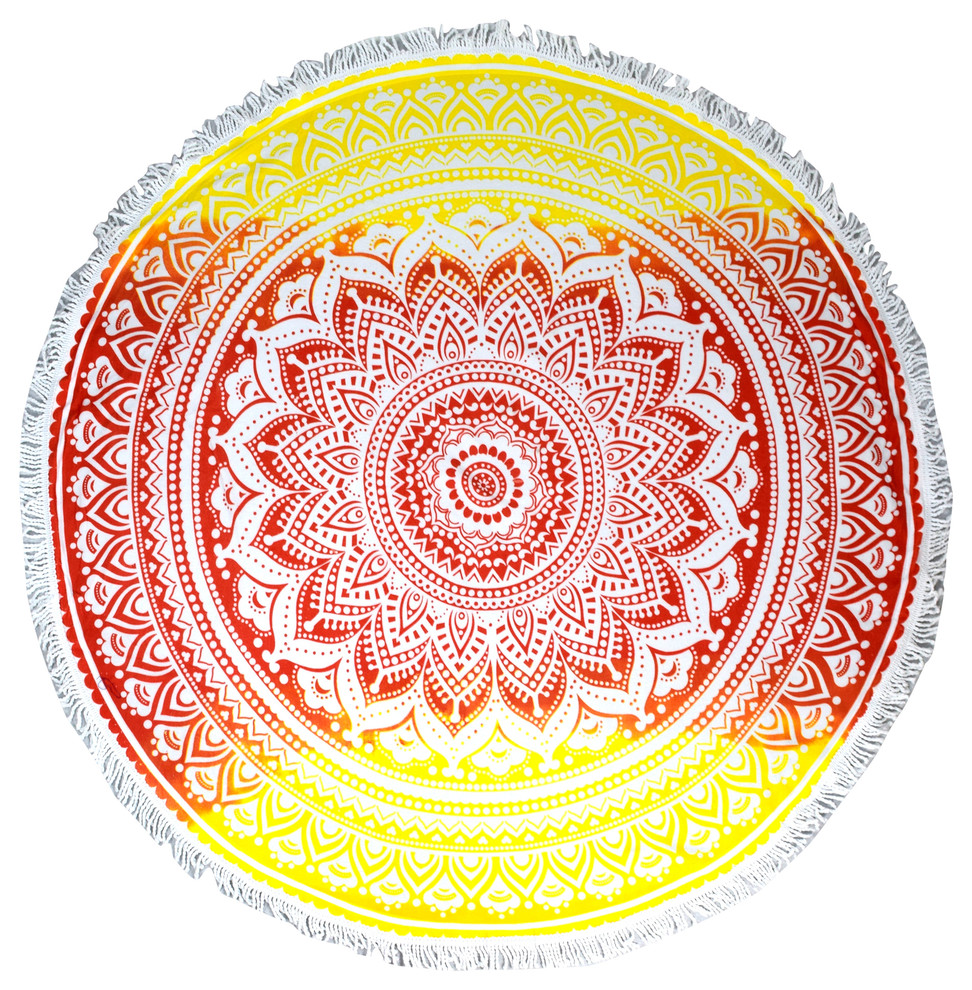Thick Round Yoga Mat Mandala Beach Towel Contemporary Beach Towels