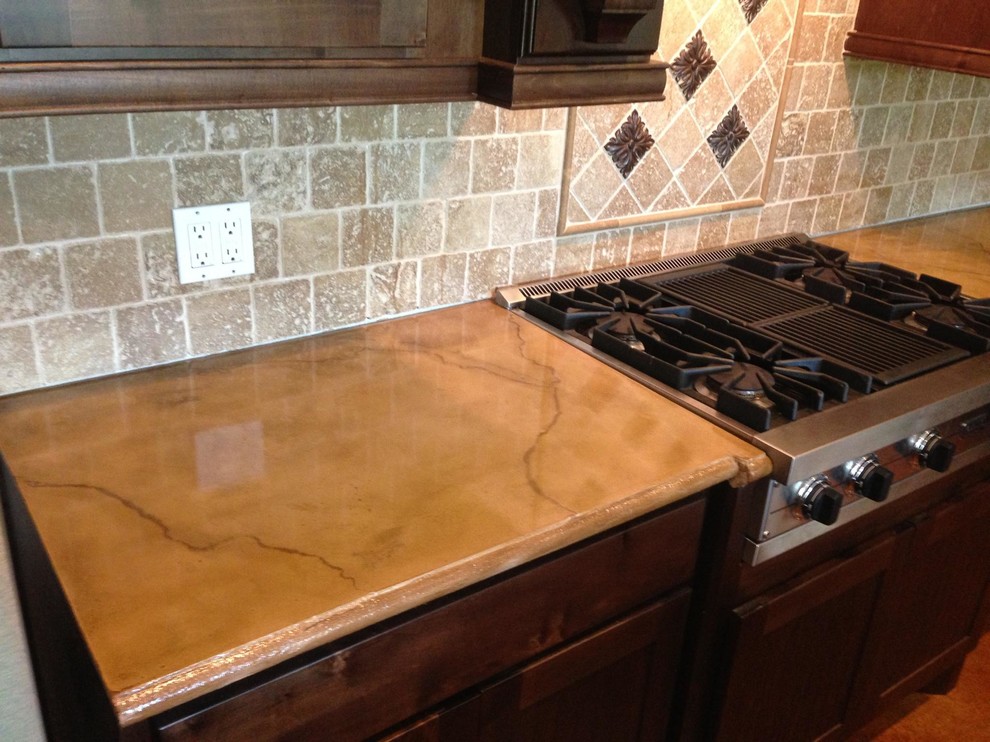 Colored And Stained Concrete Countertop Rustic Houston By