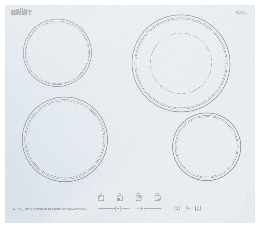 Summit CR4B23T 24"W Built-In Electronic Cooktop - White