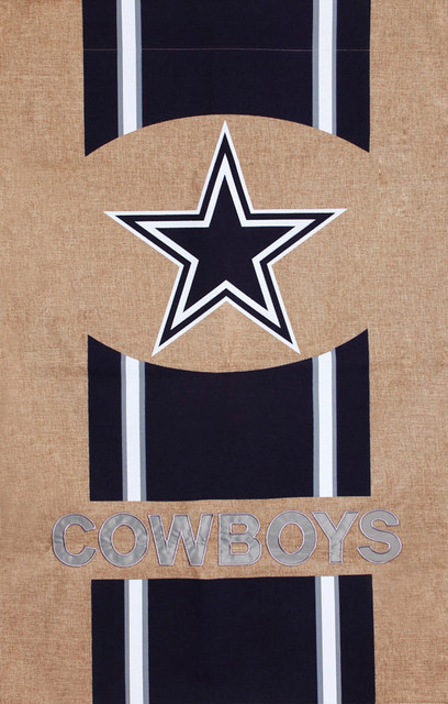 Dallas Cowboys Logo Stripes Burlap House Flag - Traditional - Flags And ...