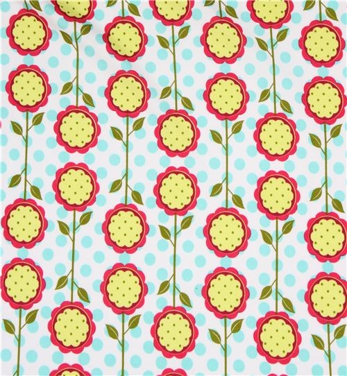 Michael Miller knit fabric Mod Blooms sunflowers