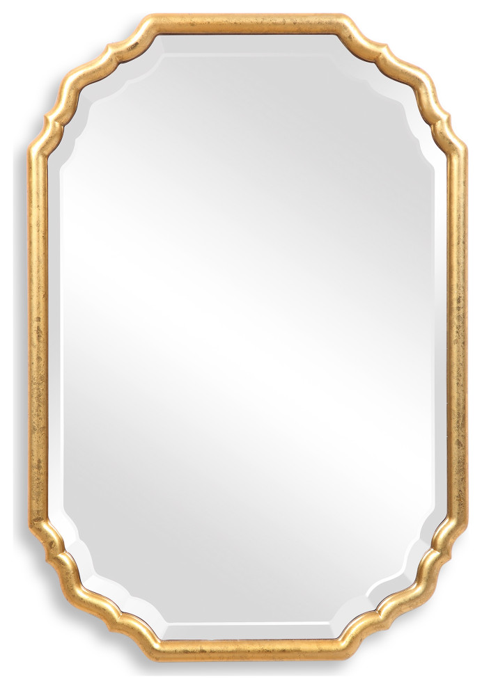 32" Traditional Gold Ornate Mirror