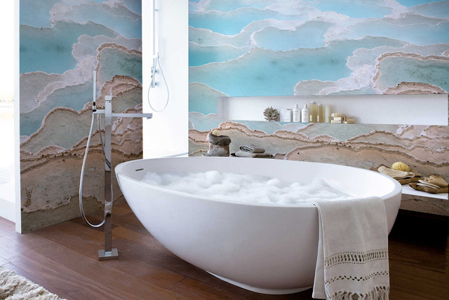 Calmness Blue trendy-badevaerelse