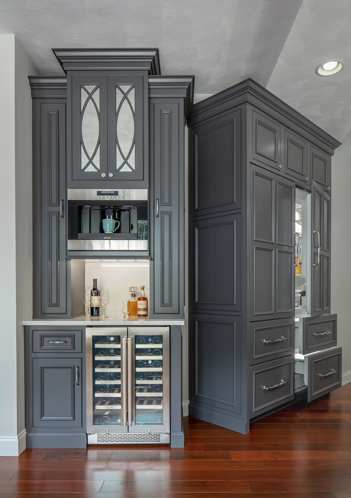 Newton NH Gray Paint Traditional Home Bar Boston by Plaistow