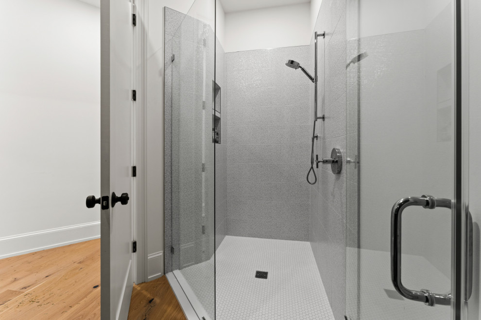 Example of a transitional bathroom design in Charlotte
