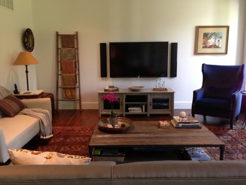 Guidelines for console size under wall-hung big screen TV? Guidelines for console size under wall-hung big screen TV?