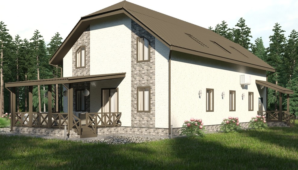 Дизайн-проект фасада каркасного коттеджа