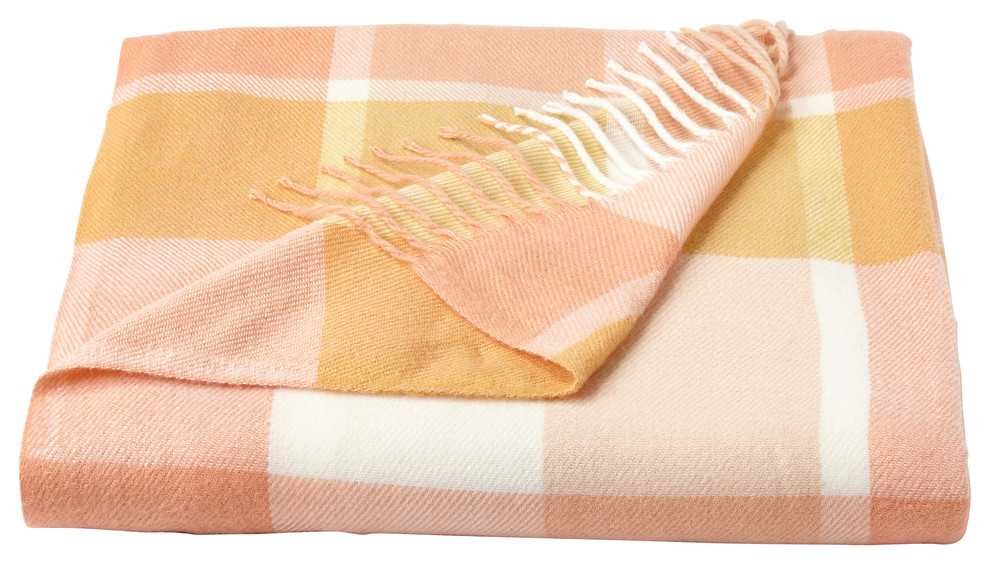 Lavish Home Faux Cashmere Acrylic Throw Blanket,, Desert Blush