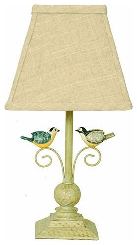 AHS Lighting Out On A Limb Bird Accent Lamp Natural Linen Shade