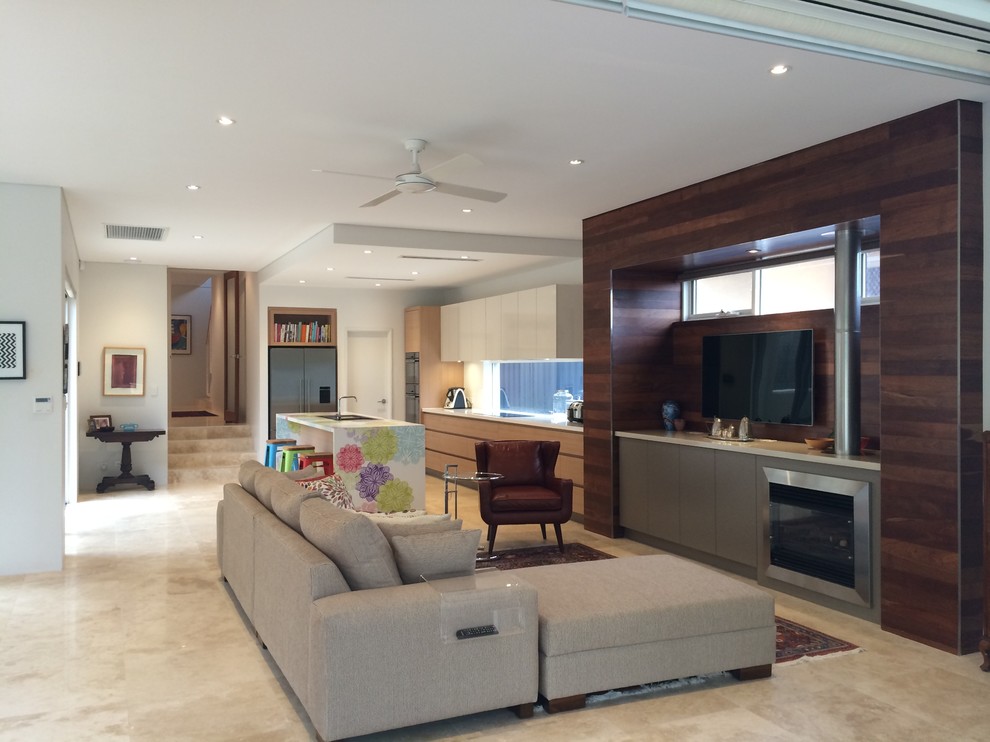 Inspiration for a contemporary living room in Perth.