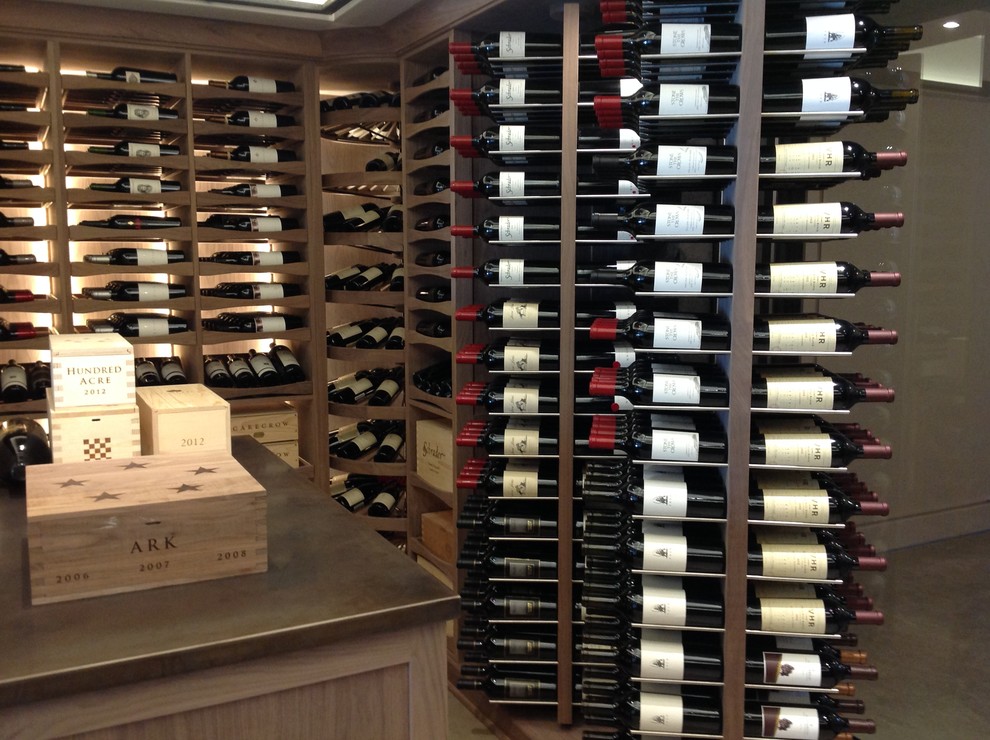 Wine cellar - transitional wine cellar idea
