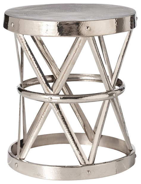 Arteriors Costello Side Table in Polished Nickel