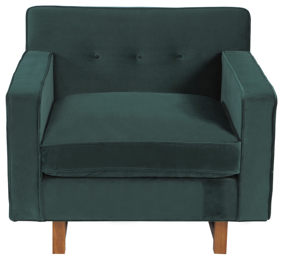 Kardiel Kennedy Mid-Century Modern Club Chair, Jade Velvet
