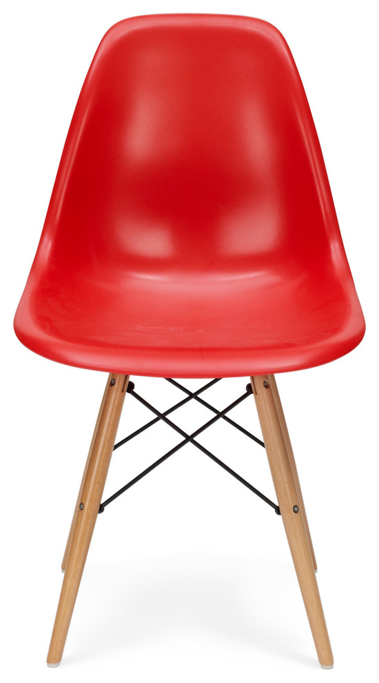 Red Eames Contemporary Chair Front