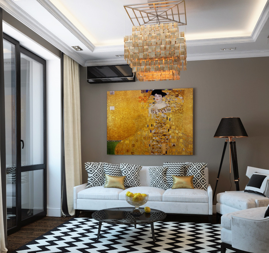 Monochrome +gold  -  apartment with 1 bedroom