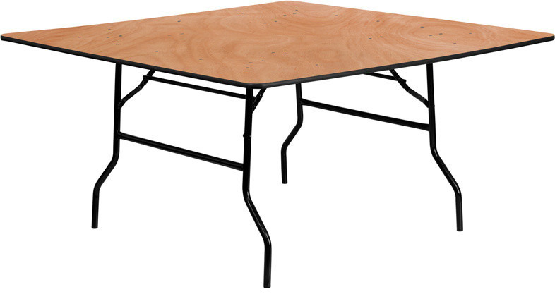 Natural Wood Folding Table, 60"